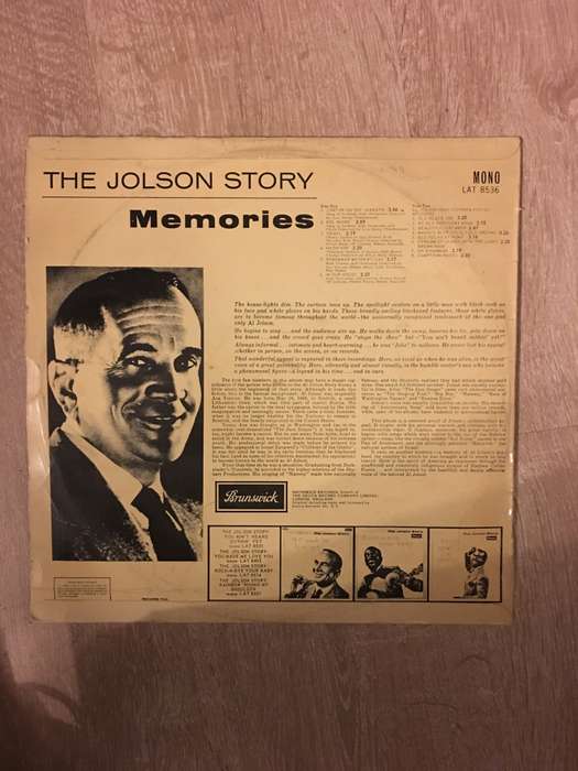 Memories - The Jolson Story -  Vinyl LP Record - Opened  - Very-Good+ Quality (VG+)