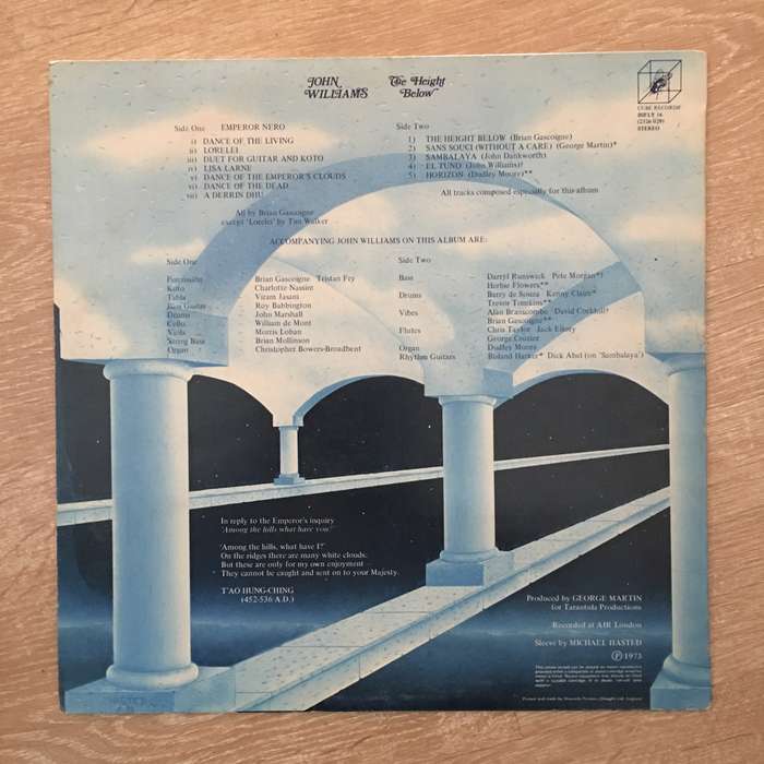 John Williams - The Height Below - Vinyl LP Record - Opened  - Very-Good+ Quality (VG+)