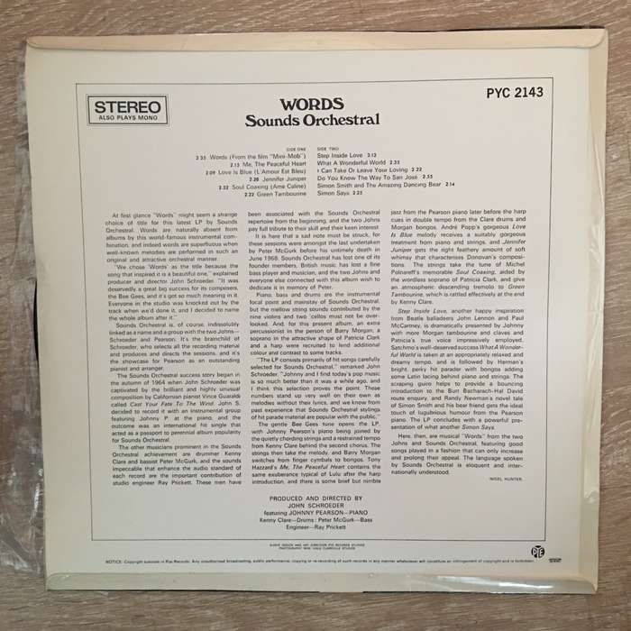 Sounds Orchestral - Words - Vinyl LP Record - Opened  - Very-Good+ Quality (VG+)