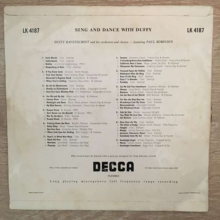 Duffy Ravenscroft - Sing and Dance With Duffy  Vinyl LP Record - Opened  - Good+ Quality (G+)