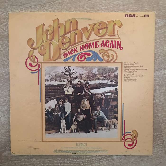 John Denver - Back Home Again -  Vinyl LP Record - Opened  - Very-Good+ Quality (VG+)