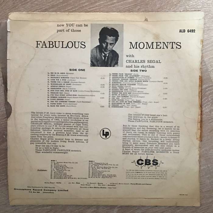 Charles Segal - Fabulous Moments - Vinyl LP Record - Opened  - Very-Good Quality (VG)