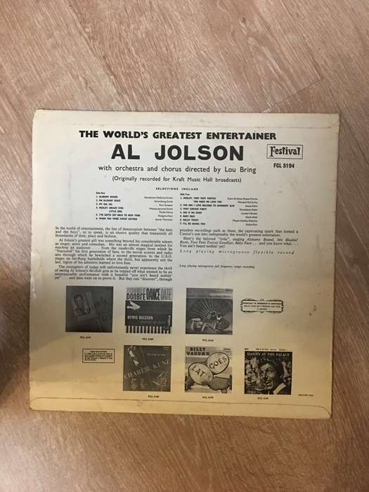 Al Jolson - Vinyl LP Record - Opened  - Very-Good+ Quality (VG+)