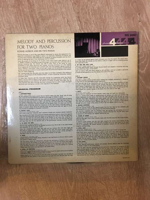 Ronnie Aldrich and His Two Pianos - Melody and Percussion For 2 Pianos - Vinyl LP Record - Opened...