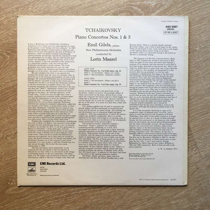 Tchaikovsky / Emil Gilels / New Philharmonia Orchestra / Lorin Maazel  Piano Concertos: No....