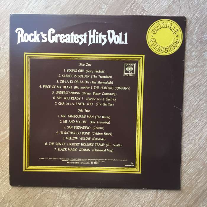 Rocks Greatest Hits - Original Collection - Vol 1  - Vinyl LP Record  - Very-Good+ Quality (VG+)