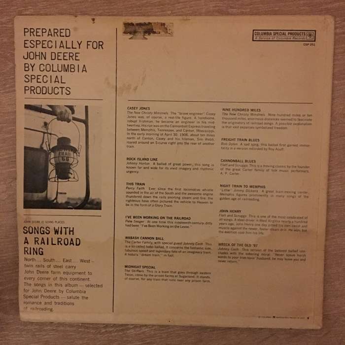 Songs With A Railroad Ring (Bob Dylan and Others) - Vinyl LP Record - Opened  - Very-Good+ Qualit...