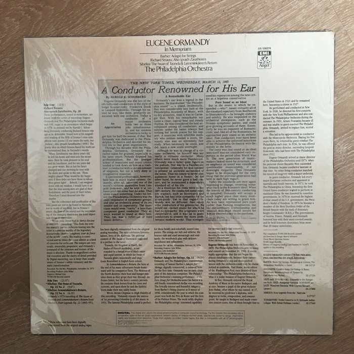 Eugene Ormandy, The Philadelphia Orchestra -  Vinyl LP Record - Sealed