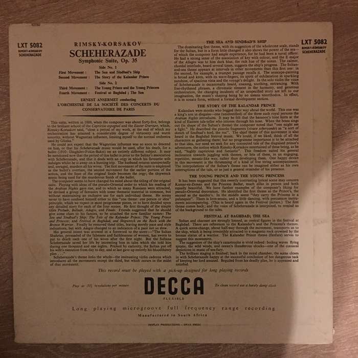 Rimsky-Korsakov - Ernest Ansermet Conducting L'orchestre De La Société Des Concerts Du Conserva...