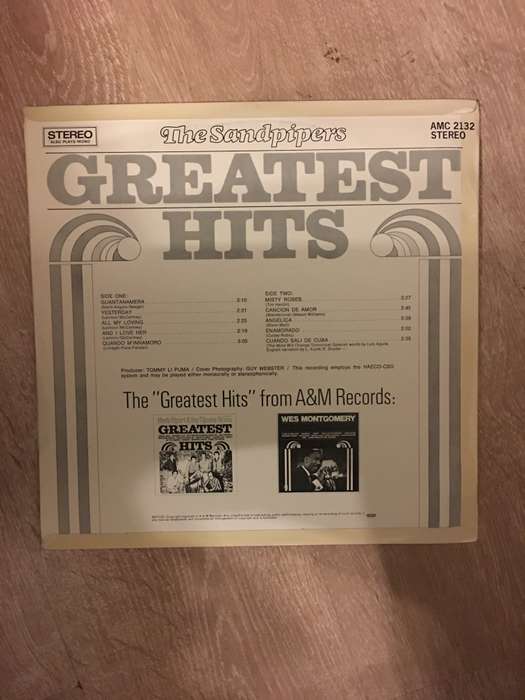 Sandpipers - Greatest Hits - Vinyl LP Record - Opened  - Very-Good+ Quality (VG+)