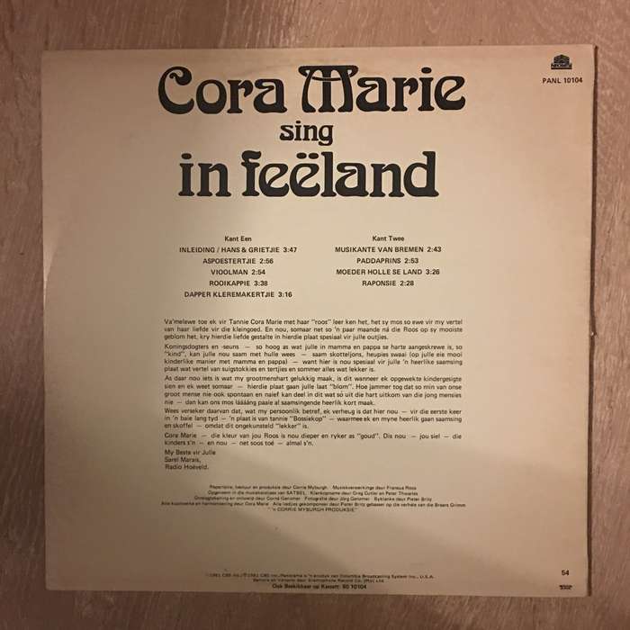 Cora Marie Sing In Feeland - Vinyl Record - Very-Good+ Quality (VG+)