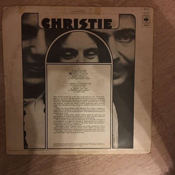 Christie  Christie -  Vinyl Record - Opened  - Good+ Quality (G+)