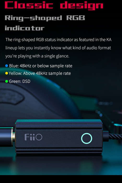 FiiO KA2-LT - Hi-Res Audio Balanced DAC & Headphone Amplifier (with 4.4mm Balanced headphone outp...