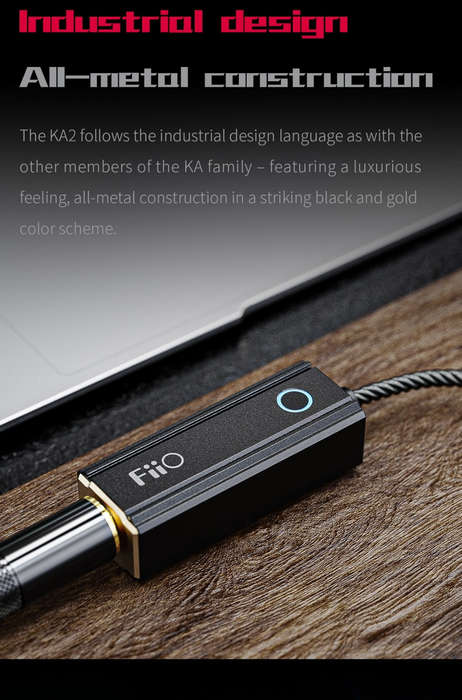 FiiO KA2-LT - Hi-Res Audio Balanced DAC & Headphone Amplifier (with 4.4mm Balanced headphone outp...