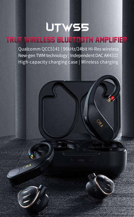 FiiO  - UTWS5 v2.0 - True Wireless Bluetooth Audiophile Earphone Hook Amplifier - 0.78 -2 Pin (In...