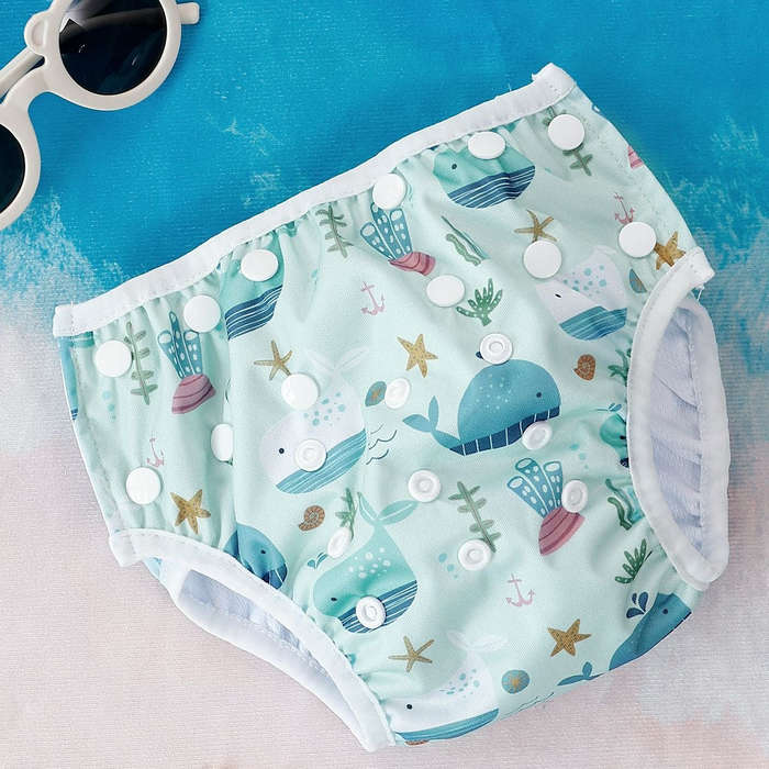 Whales Swim Diaper