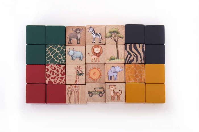Grow Baby Building Blocks - Safari ~ 28 piece set