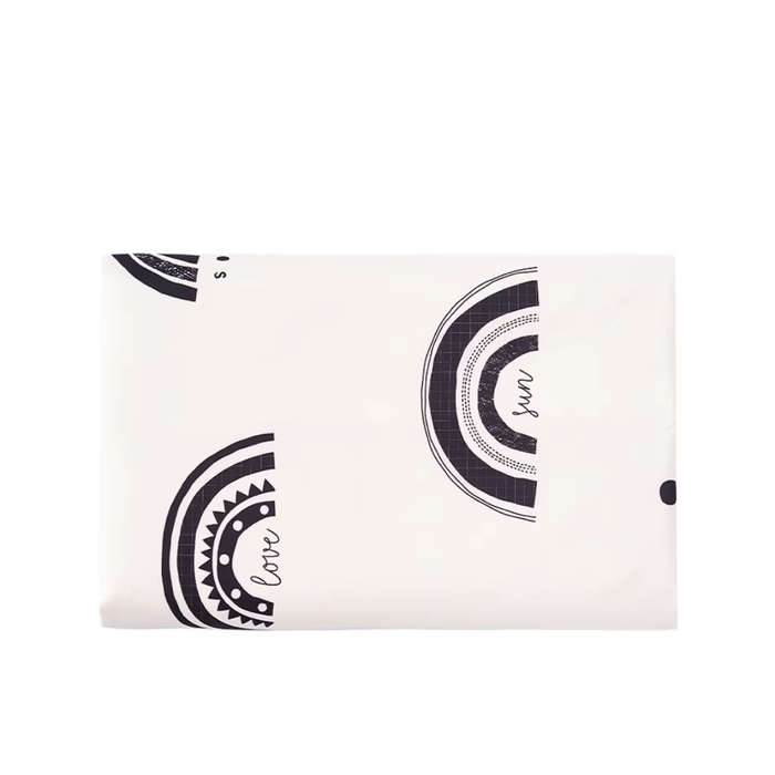Non slip spill and play mat - Black and white rainbow
