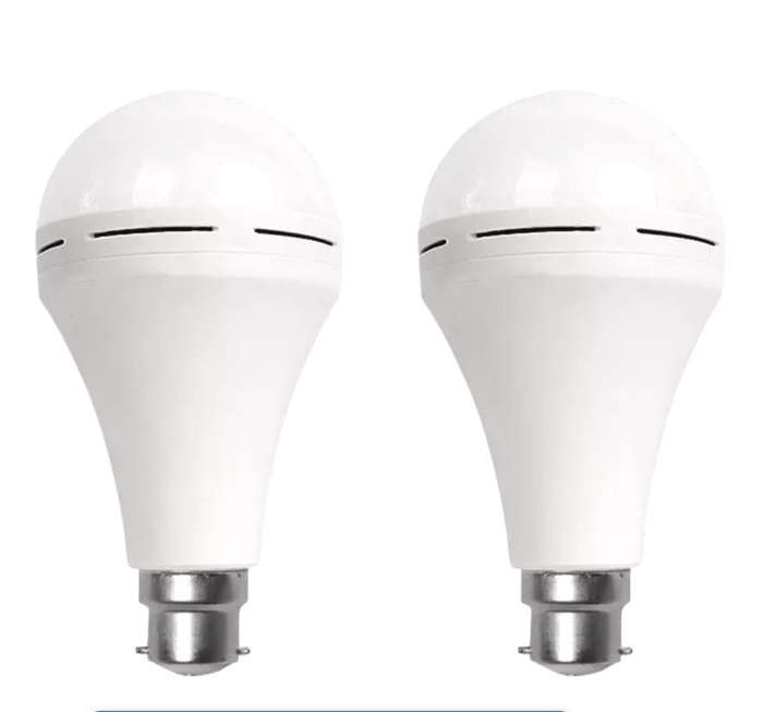 Two Loadshedding LED 20W Rechargeable Bulbs with Battery, Bayonet