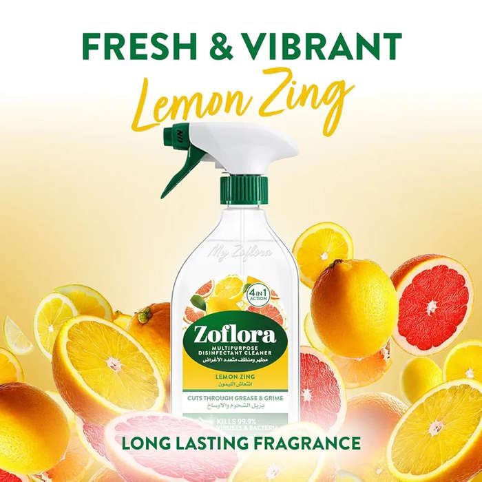 Zoflora Lemon Zing Multipurpose Disinfectant Cleaner - Sunshine in Every Spray