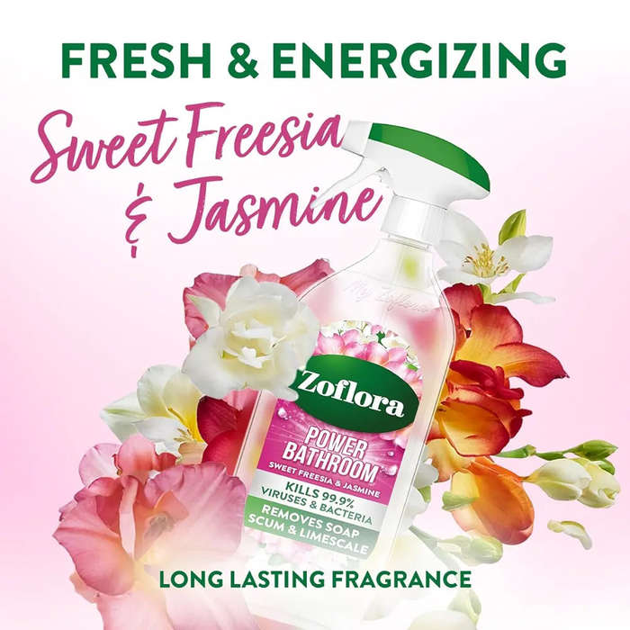 Zoflora Sweet Freesia & Jasmine Bathroom Cleaner - Soft Scents. Tough Clean.
