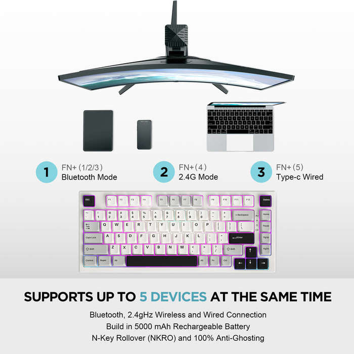 YUNZII YZ75 Pro Wireless Mechanical Gaming Keyboard