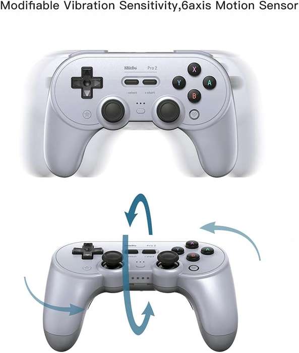 8BitDo Pro 2 Bluetooth Controller Hall Effect Nintendo Switch/Switch 2, PC, Android Gray Edition