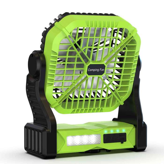 MD-F910A Rechargeable Outdoor Camping Fan with LED Light & Power Bank