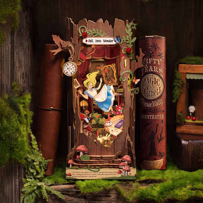 Robotime Fall Into Wonder DIY Book Nook Shelf Insert Miniature Dollhouse