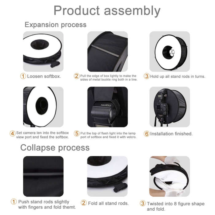 45cm Round Style Macro and Portrait Softbox Diffuser