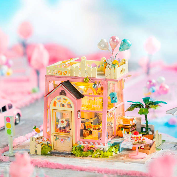 Robotime Holiday Party Time DIY Miniature Dollhouse Kit