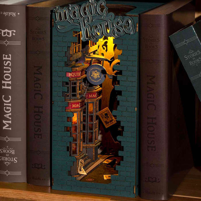Robotime Magic House 3D Wooden DIY Miniature Dollhouse Book Nook