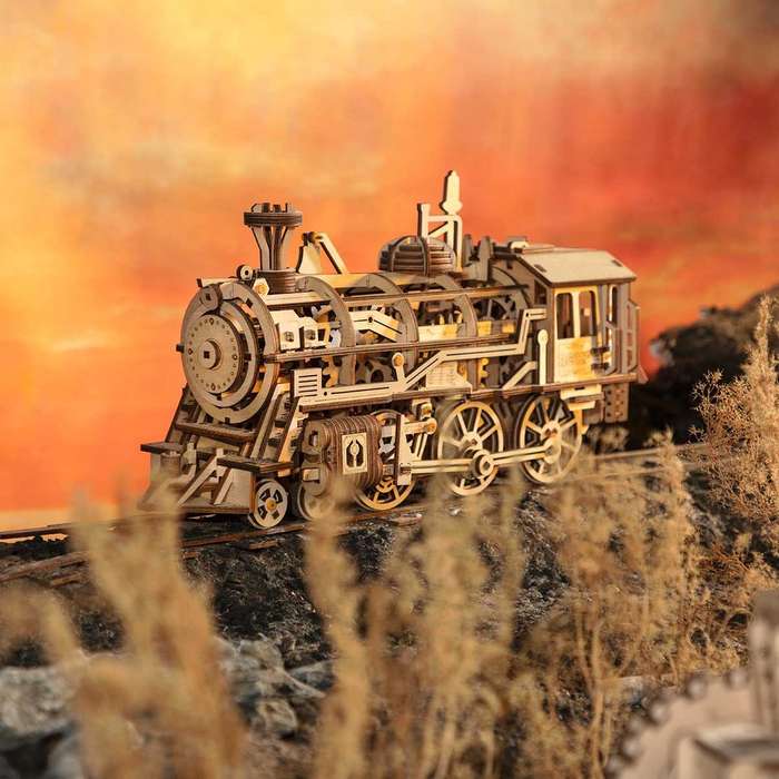 Robotime Locomotive Mechanical Gears 3D Wooden Puzzle