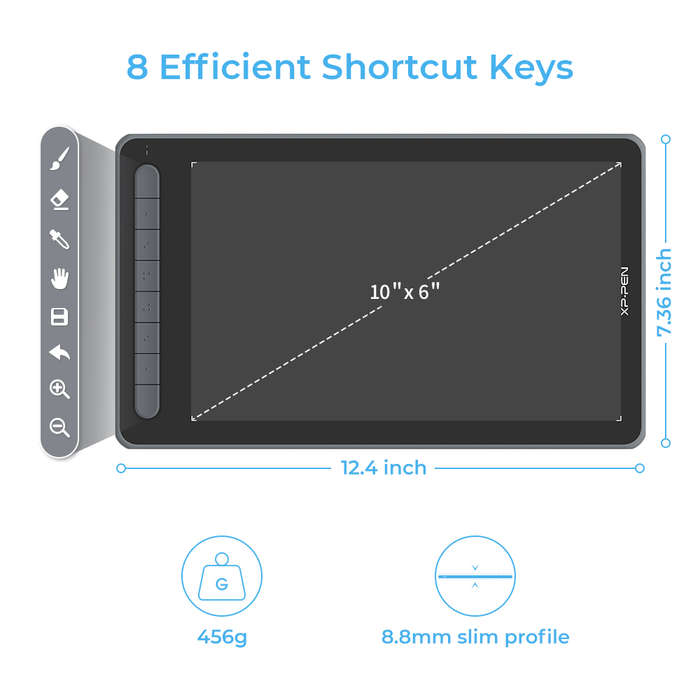 XPPen Deco LW Wireless Graphics Drawing Tablet Black