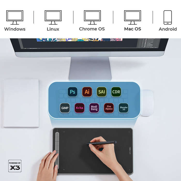 XPPen Deco LW Wireless Graphics Drawing Tablet Black