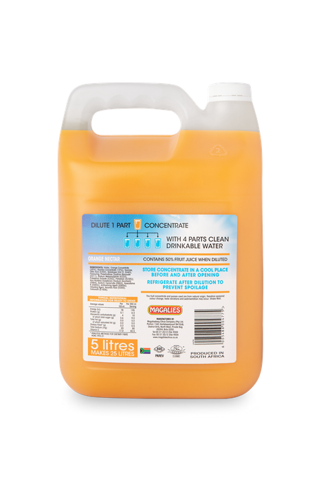 2 x MAGALIES 5 liter Orange 50% (Sold 2x 5L Per Case)
