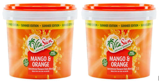 Vita Sun 10Lt Mango Orange 8% Blended Fruit Drink Concentrate 5 Liter (Sold 2 x 5L Per Case)