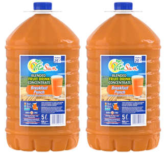 Vita Sun Breakfast Punch  8% Blended Fruit Drink Concentrate 5 Liter (Sold 2 x 5L Per Case)