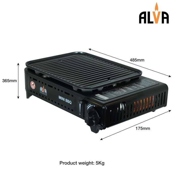 Alva Butane Canister Mini BBQ Cooker + Carry Case