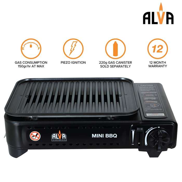 Alva Butane Canister Mini BBQ Cooker + Carry Case