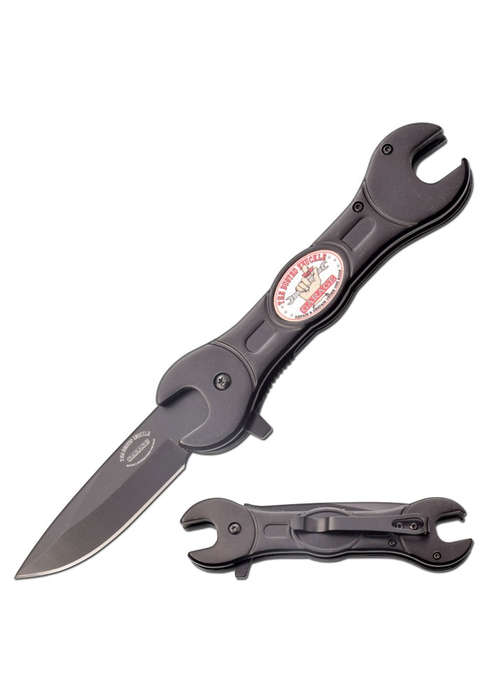 BUSTED KNUCKLE GARAGE BKG-A004BK SPRING ASSISTED KNIFE