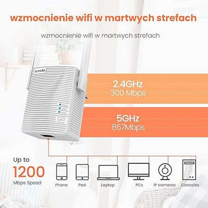 Tenda A18 1200Mbps Wireless Dual Band Range Extender