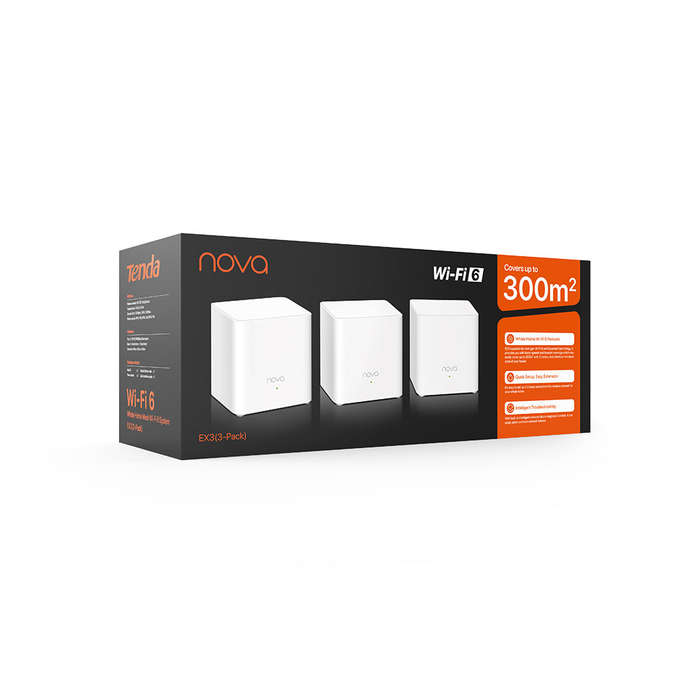 Nova MX3 3-Pack AX1500 Whole Home Mesh Wi-Fi 6 System 1201 Mbps Mesh Router