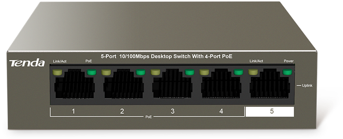 TENDA DESKTOP SWITCH 10/100 4-PORT POE