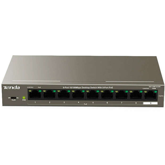TENDA DESKTOP SWITCH 10/100 8-PORT POE