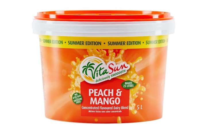 Vita Sun 2 X 5L 10Lt Peach Mango 8% Blended Fruit Drink Concentrate 5 Liter (Sold 2 x 5L Per Case)
