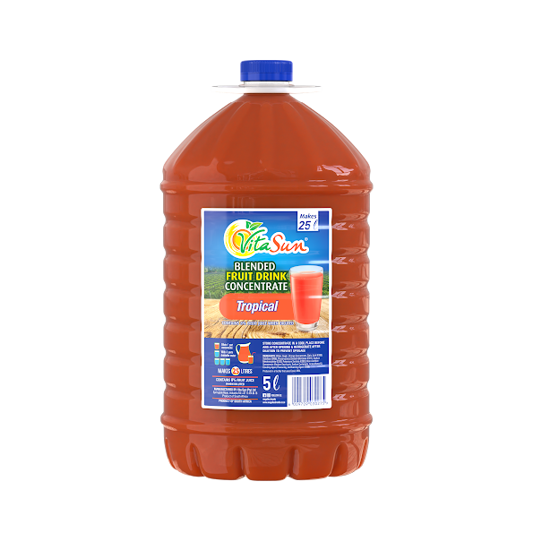 Vita Sun 2 X 5L Tropical Punch 8% Blended Fruit Drink Concentrate 5 Liter (Sold 2 x 5L Per Case)