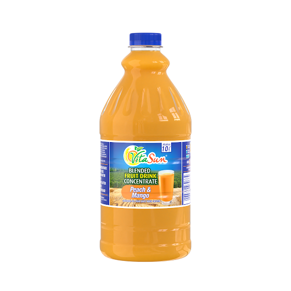 Vita Sun 6 X 2L Peach Mango 8% Blended Fruit Drink Concentrate 2 Liter (Sold 6 x 2L Per Case)