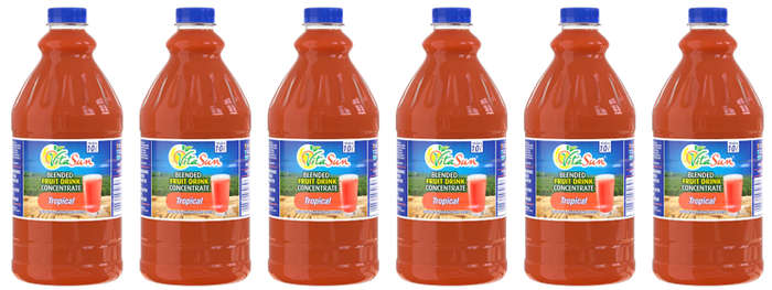 Vita Sun 6 X 2L Tropical Punch 8% Blended Fruit Drink Concentrate 2 Liter (Sold 6 x 2L Per Case)