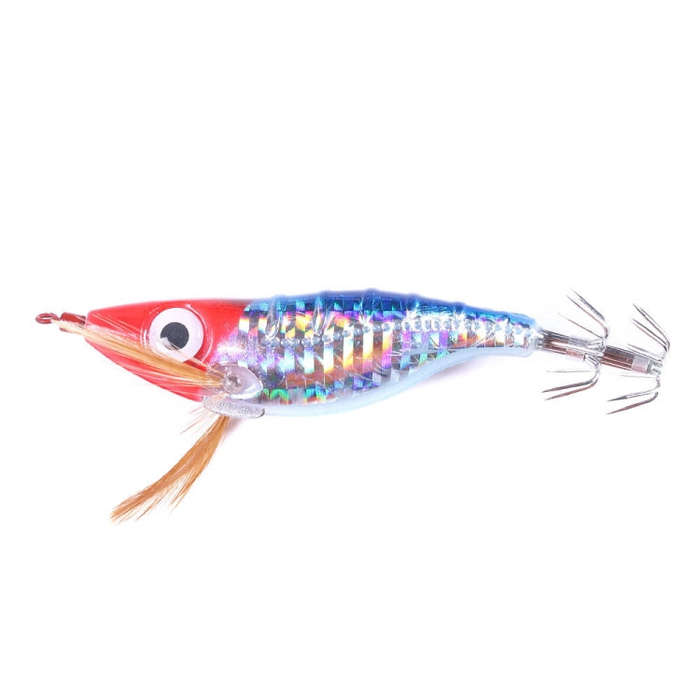 Luminous Horizontal Shrimp Squid Hook Bionic Bait 2 pcs - Silver, Black 9gr 10cm
